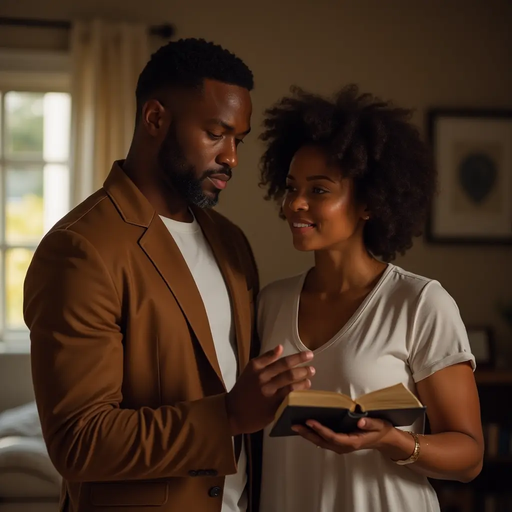 young black man and woman