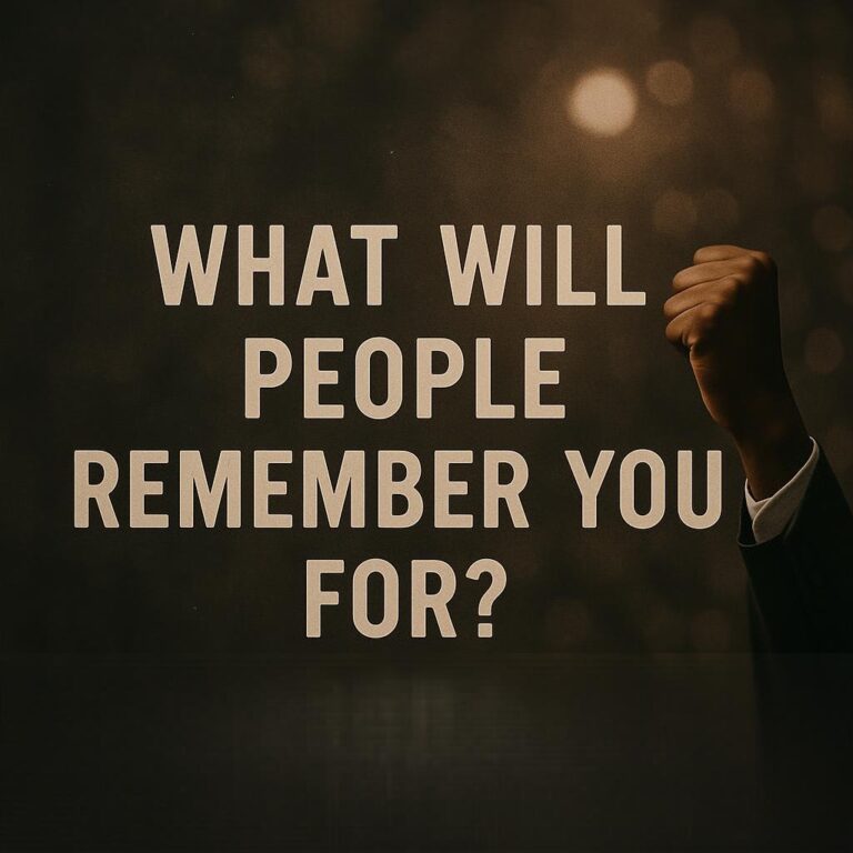 What Will People Remember You For?