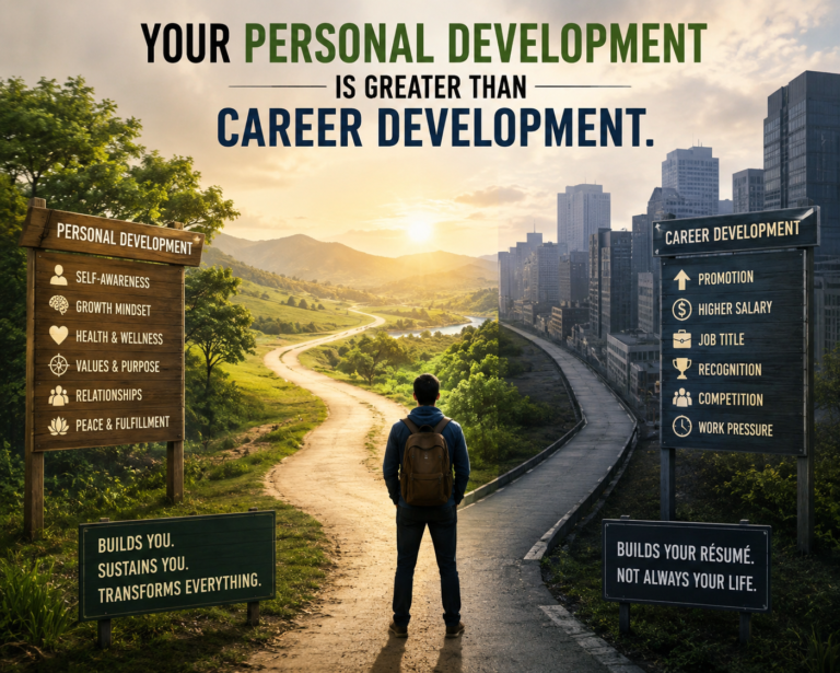 Your Personal development is greater than career development.